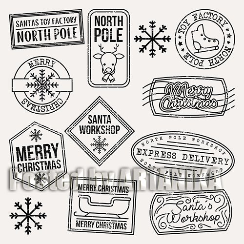 Christmas Grunge Stamps Set