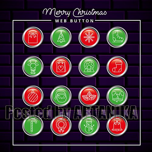 Christmas Web Button Illustration