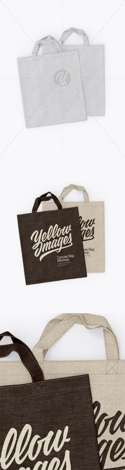 Two Canvas Bags Mockup - Top View 24888 TIF