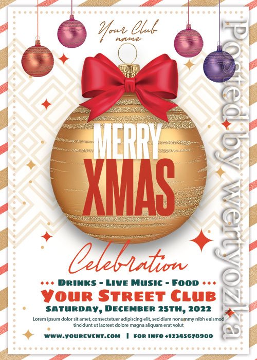 Christmas Club Event - Premium flyer psd template