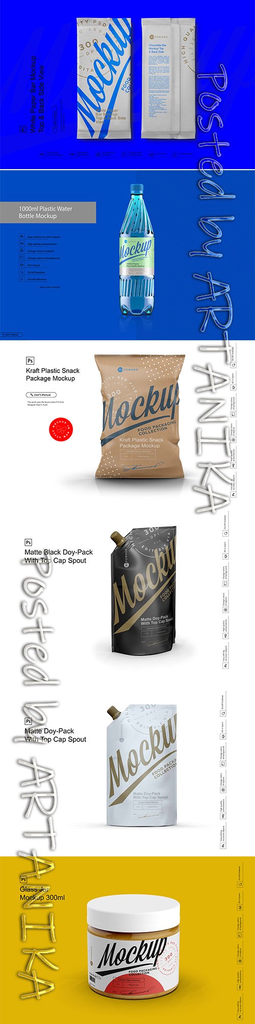 Food Packaging PSD Mockup Set Vol 2