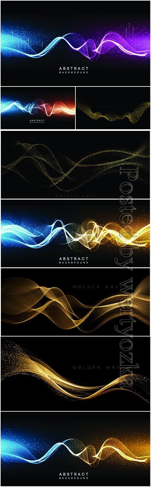 Gold and color waves in vector