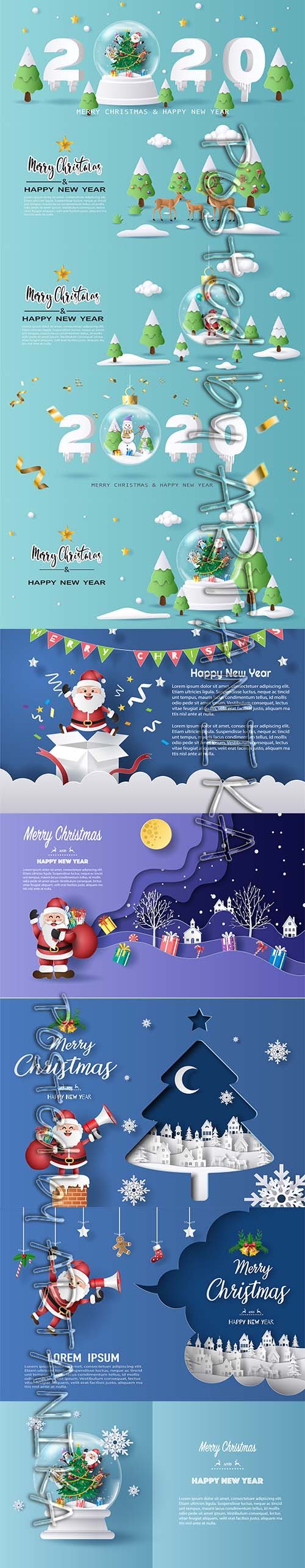 Paper Art - Christmas Happy New Year Illustrations Vol 6
