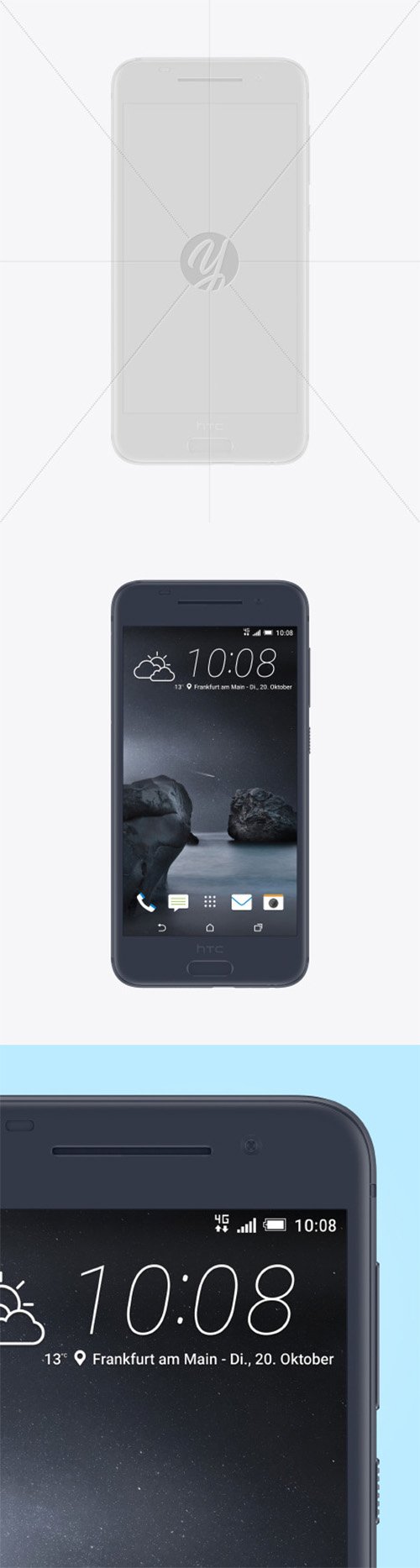 Clay HTC A9 Phone Mockup 51910 TIF