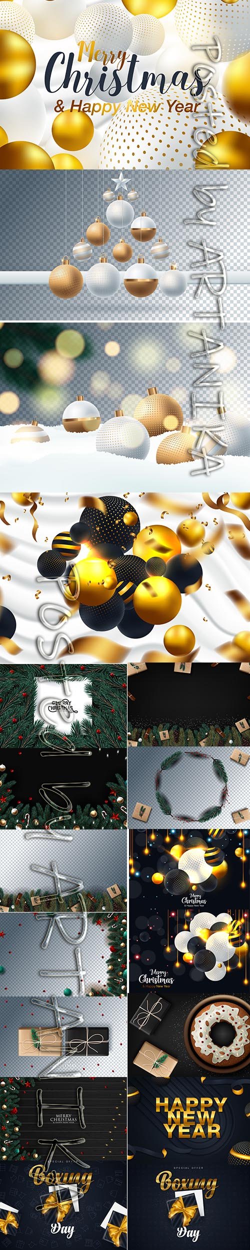 Collection of Xmas and New Year 2020 Backgrounds
