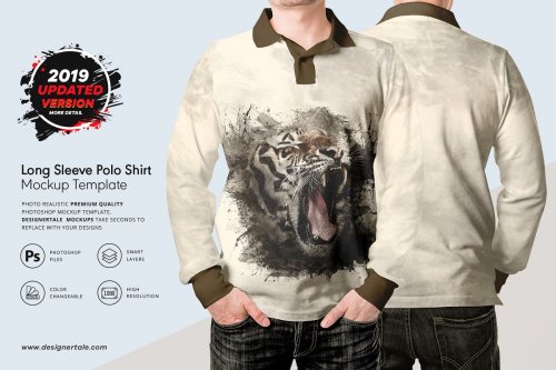 Download CreativeMarket - Long Sleeve Men Polo Shirt Mockup 4175233 » NitroGFX - Download Unique Graphics ...