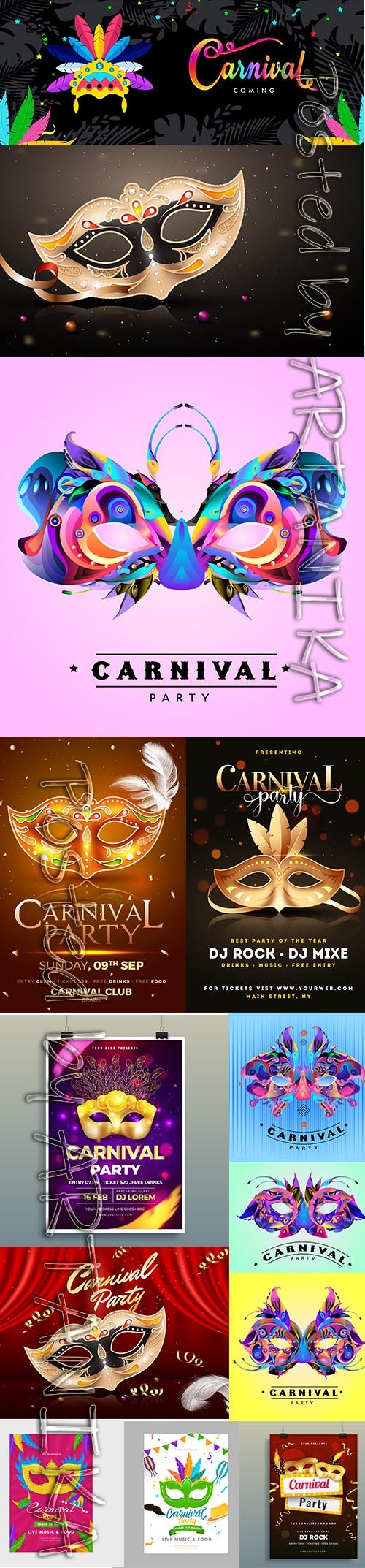 Mardi Gras Carnival Party Background Pack Vol 4