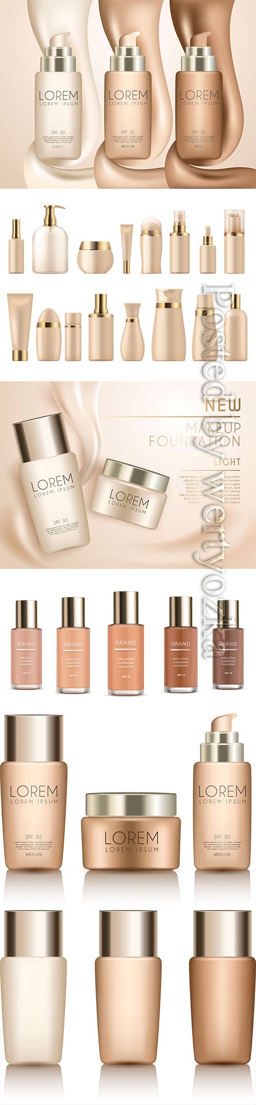 Make up and skincare packaging vector template # 2