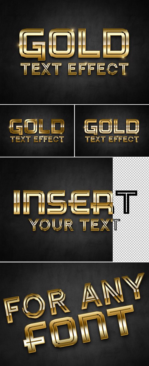 Gold 3D Text Effect Mockup 314118808