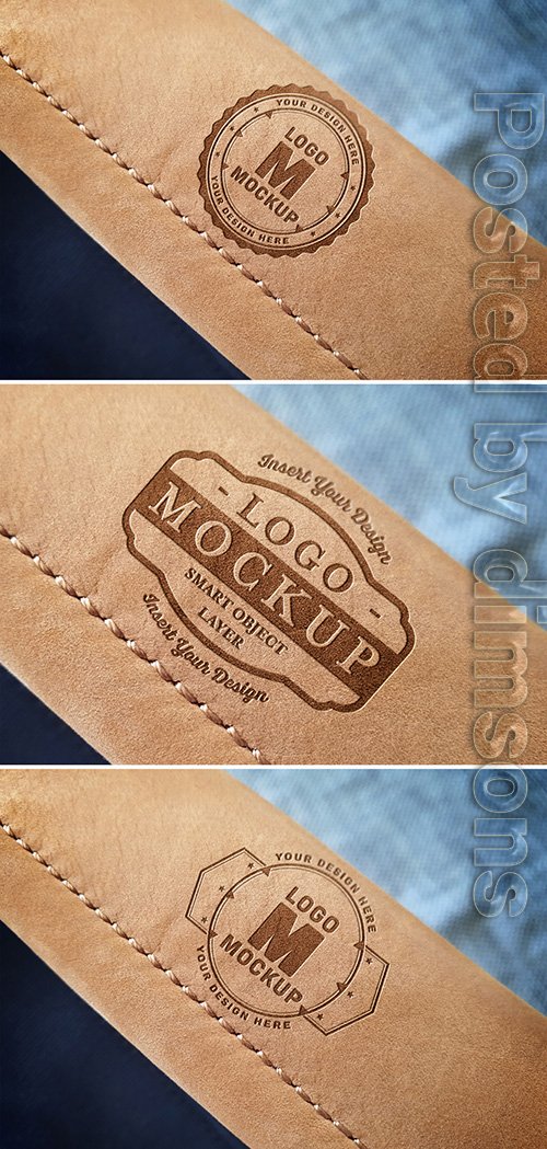 Logo Mockup on Leather Bag Handle 313648087