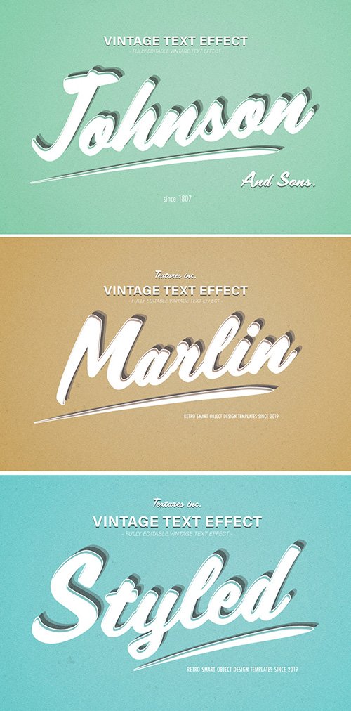Vintage Text Effect with Teal Highlights 293844938 PSDT