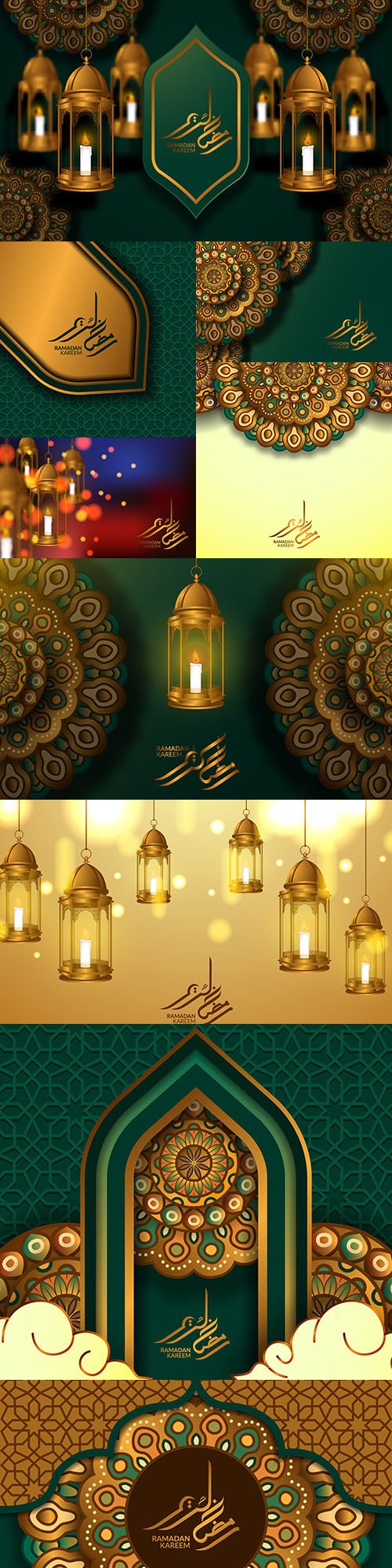 Ramadan Kareem Islamic postcard design template 14