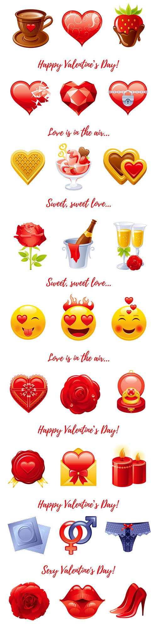 Happy Valentine's Day cartoon banner elements