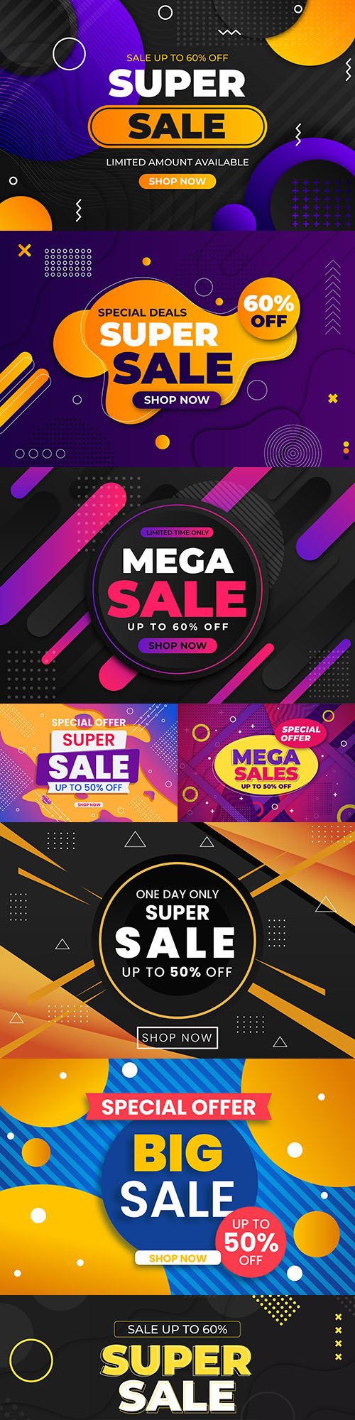 Mega sales and super discounts flat abstract collection 5