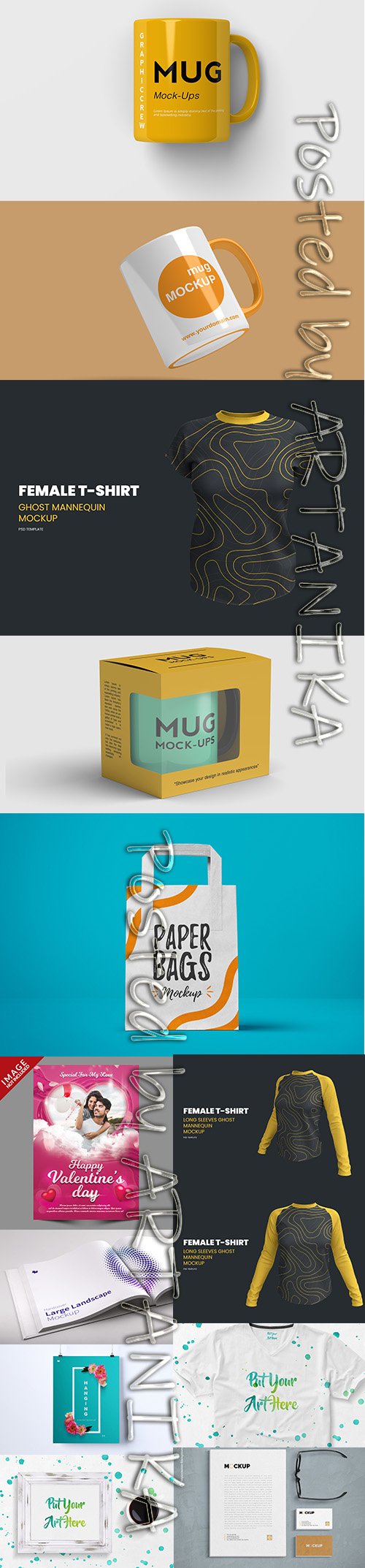 Bundle of 13 Different PSD Mockups Template