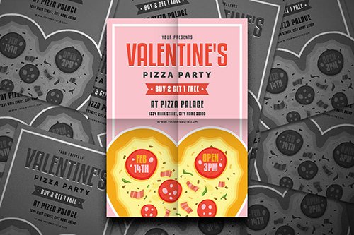 Valentine's Pizza Party Flyer