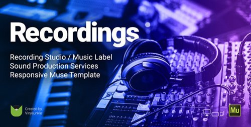 ThemeForest - Recordings v1.0 - Recording Studio / Sound Production / Music Label Responsive Muse Template - 19636226