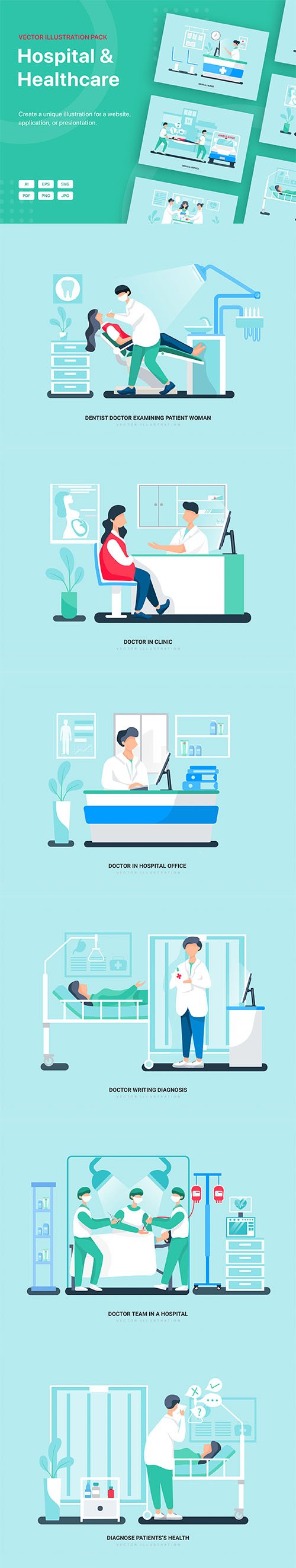 Ui8 - Leo - bHospital and Healthcare Vector Scenes