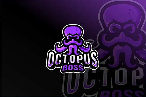 Octopus Boss Esport Logo Template