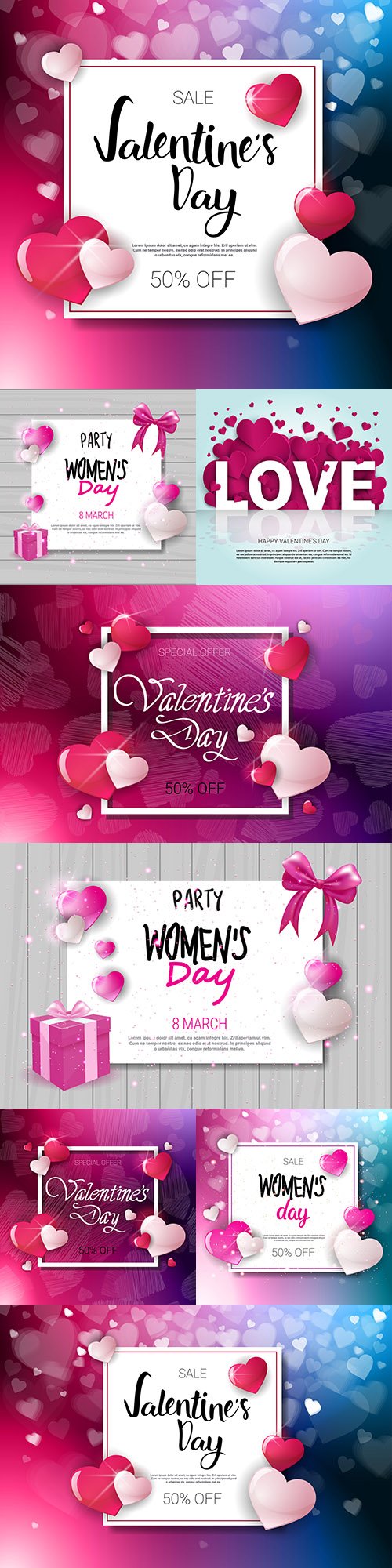 Valentine and Women's Day celebration design banner