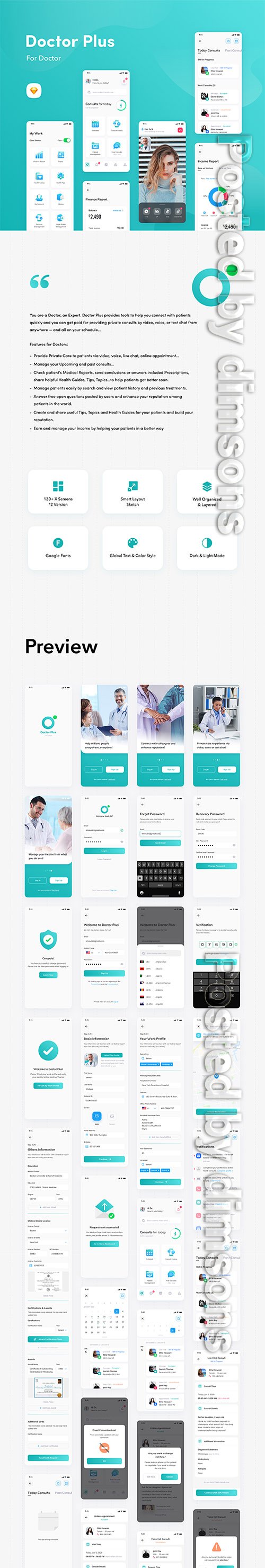 Doctor Plus - For Doctor iOS UI Kit