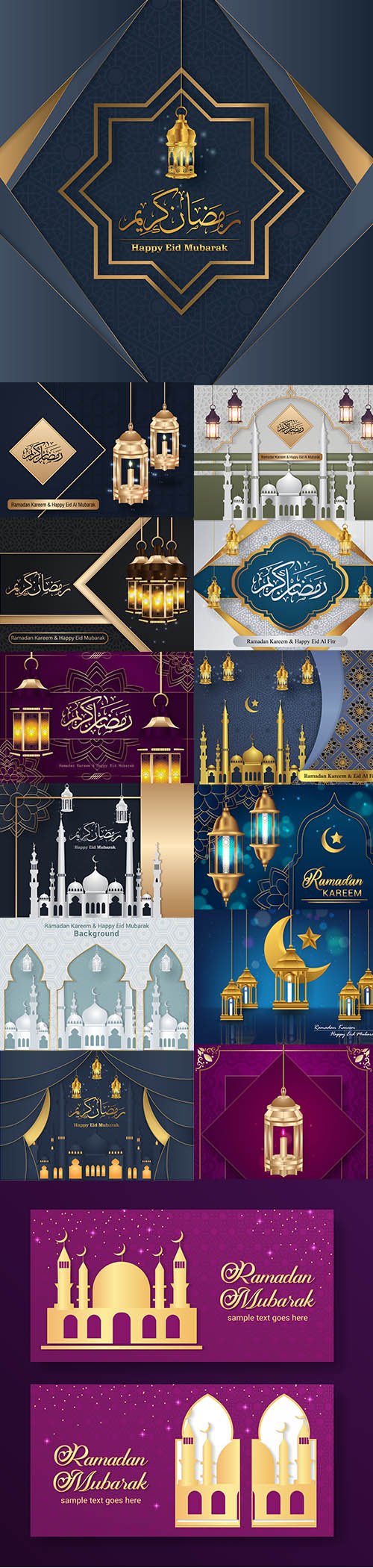 Set of Realistic Beautiful Muslim Illustrations Vol 3