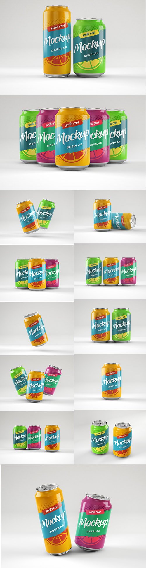 CreativeMarket - Soda Can Mockup Set - 4536023