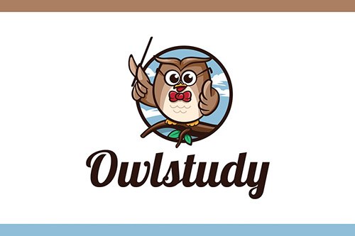 Cartoon Smart Owl Mascot Character Logo