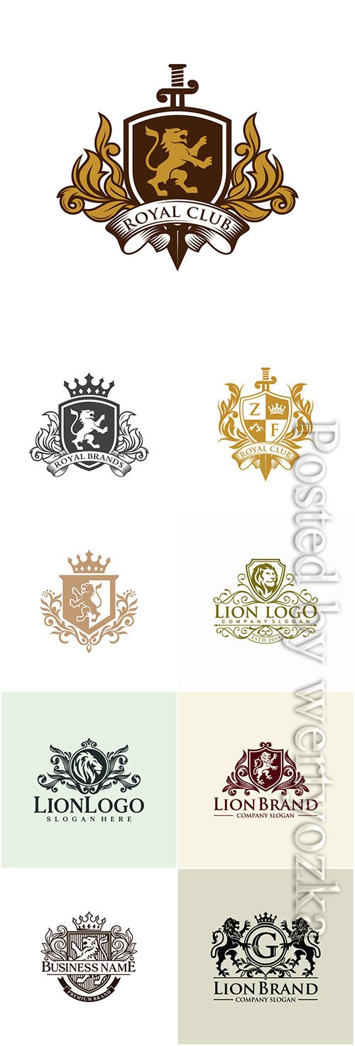 Lion heraldry logo design Inspiration