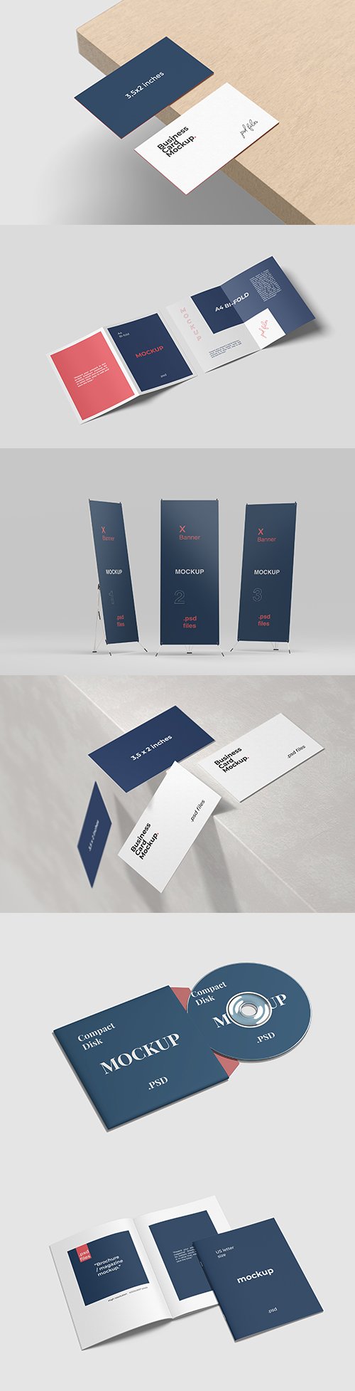 Business card, cover and CD Mockup