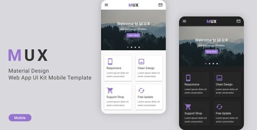 ThemeForest - MUX v1.0 - Material Design Web App UI Kit Mobile Template (Update: 18 February 20) - 21096516