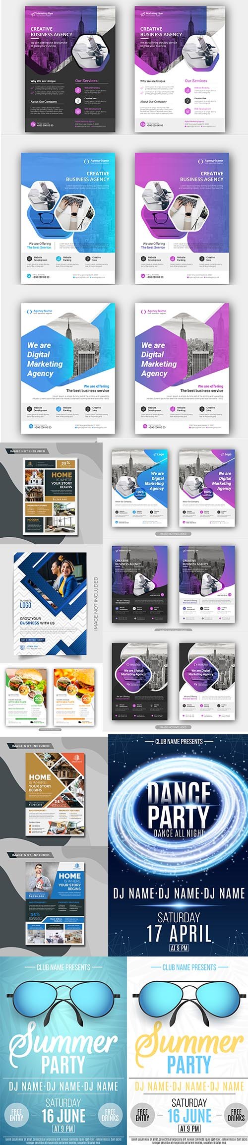 Crporate Business and Summer Flyer Template Pack