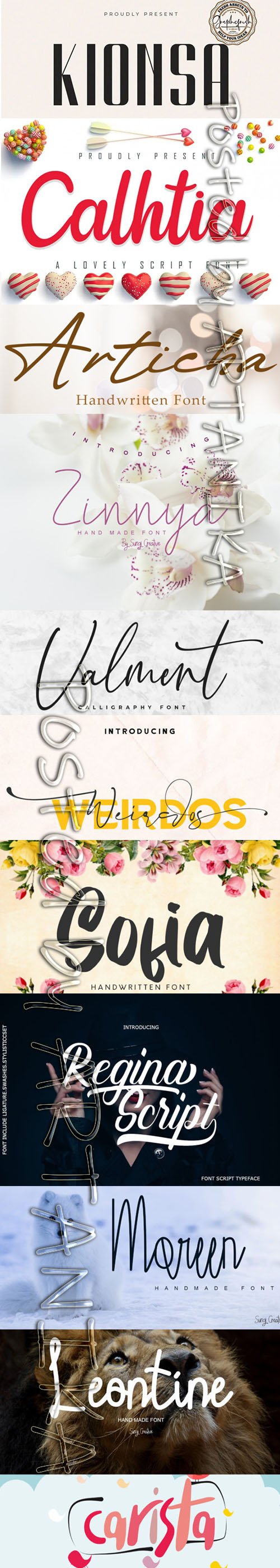 Collection of 11 Creative Fresh Fonts 2020 Vol 3