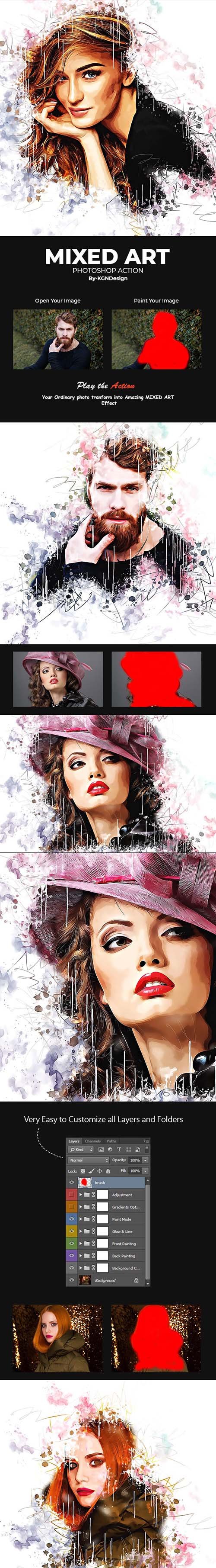 GraphicRiver - Mixed Art Photoshop Action - 22475807