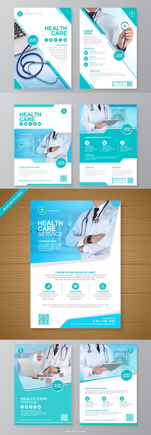 Corporate Healthcare Medical Flyer Design Template Set