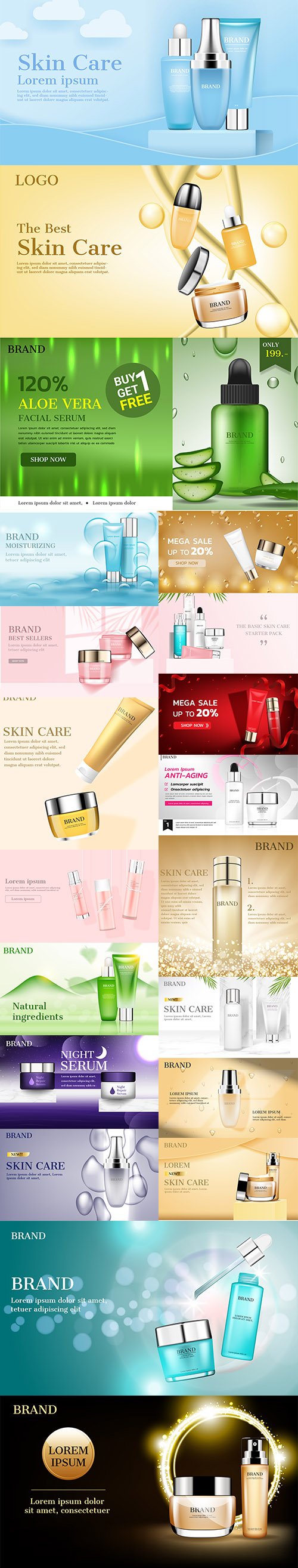 Collection of Skincare Cosmetics Products