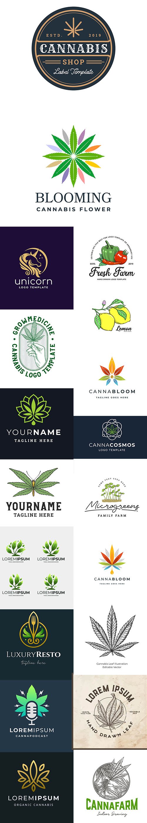 Cannabis Hemp and other Natural Logo Template