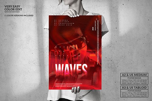 Waves Party - Big Music Poster Design