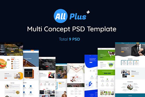 All Plus- Multi Concept PSD template Bundle