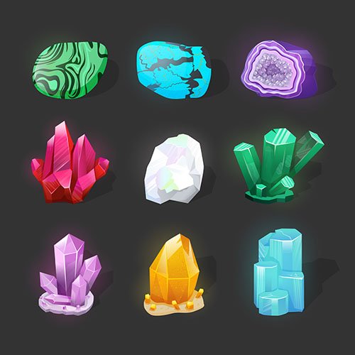 Crystalline Stone Gem Set