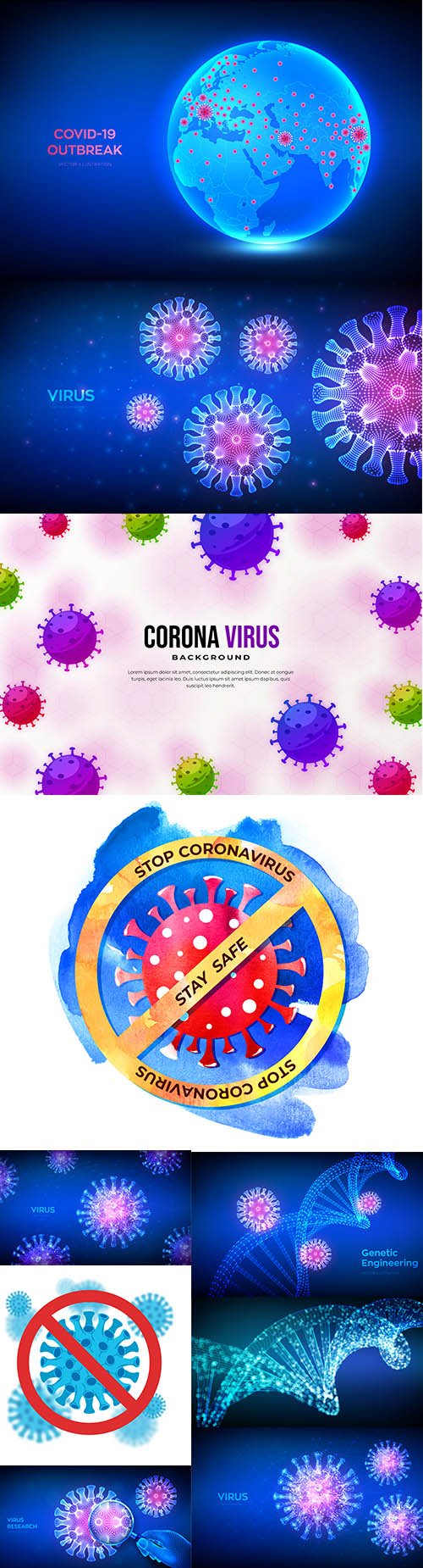 2019 Covid-19 Coronavirus Concept Illustration Vol 2