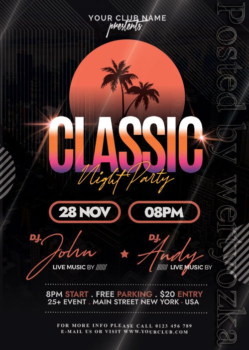 Classic Music Party - Premium flyer psd template
