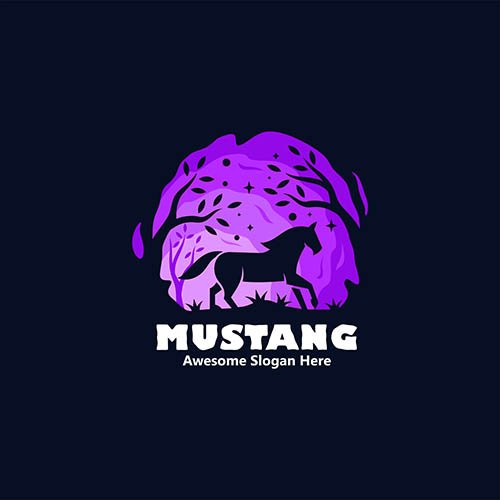 Logo Mustang Illustration Set