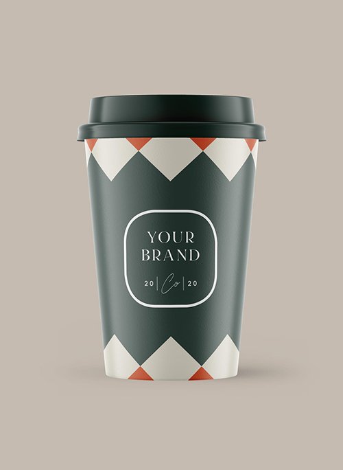 Realistic Paper Cup with Lid Mockup 334547556