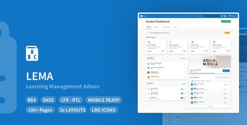ThemeForest - LEMA v1.1.0 - Learning Management System Admin Template - 25896035
