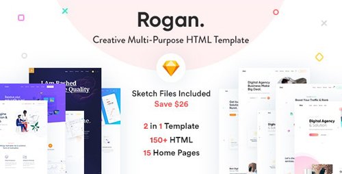 ThemeForest - Rogan v1.0 - Creative Multipurpose HTML + RTL template (Update: 17 January 20) - 23376054