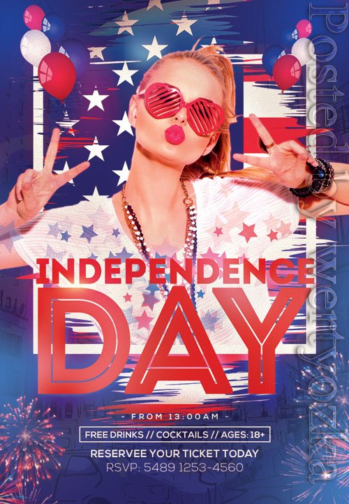 Independence day party - Premium flyer psd template