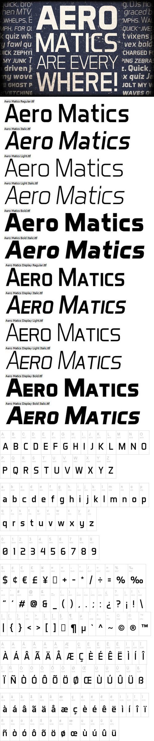 Aero Matics Font [12-Weights]