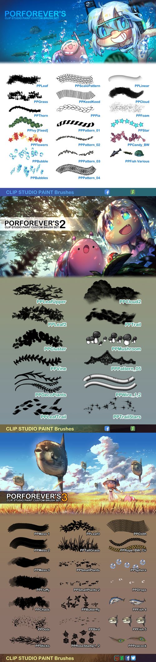 Custom Brush Set for Clip Studio Paint