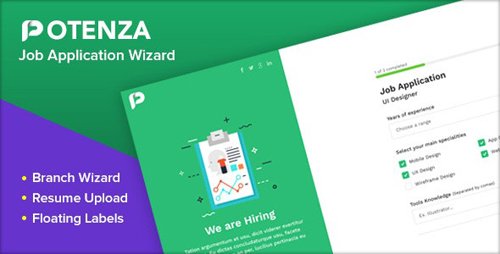 ThemeForest - Potenza v1.0 - Job Application Form Wizard (Update: 28 March 20) - 26079630